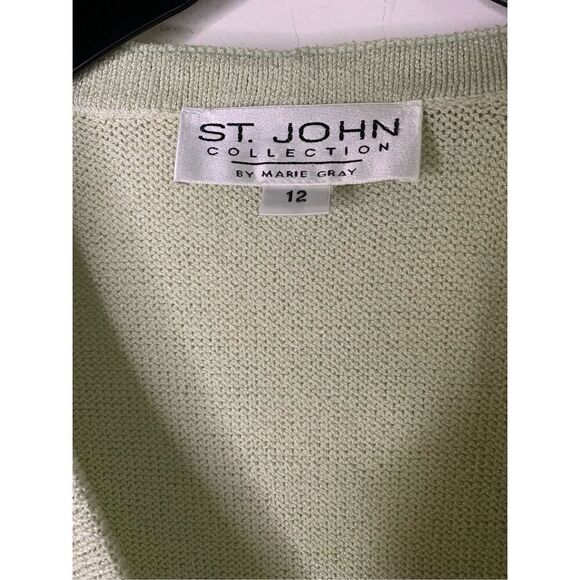 St. John Collection by Marie Gray knit lacey sweater cardigan women's size 12 - Picture 3 of 5